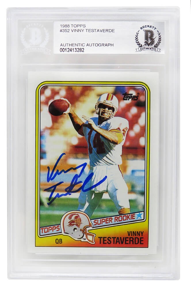 Vinny Testaverde Autographed Buccaneers 1988 Topps Rookie Card - Beckett