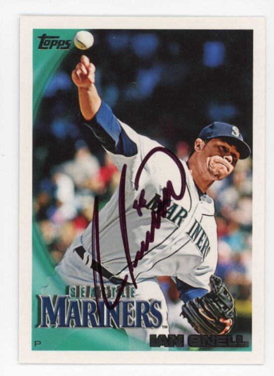 SIGNED BASEBALL CARD AUTO SEATTLE MARINERS TOPPS 2010 IAN SNELL #580