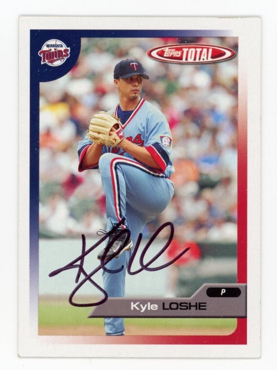 SIGNED BASEBALL CARD AUTO 2005 TOPPS TOTAL KYLE LOSHE MINNESOTA TWINS #246