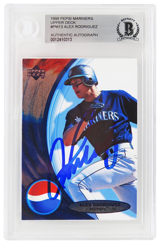 Alex Rodriguez Signed Mariners 1998 UD Pepsi Card #PM13 - (Beckett Encapsulated)