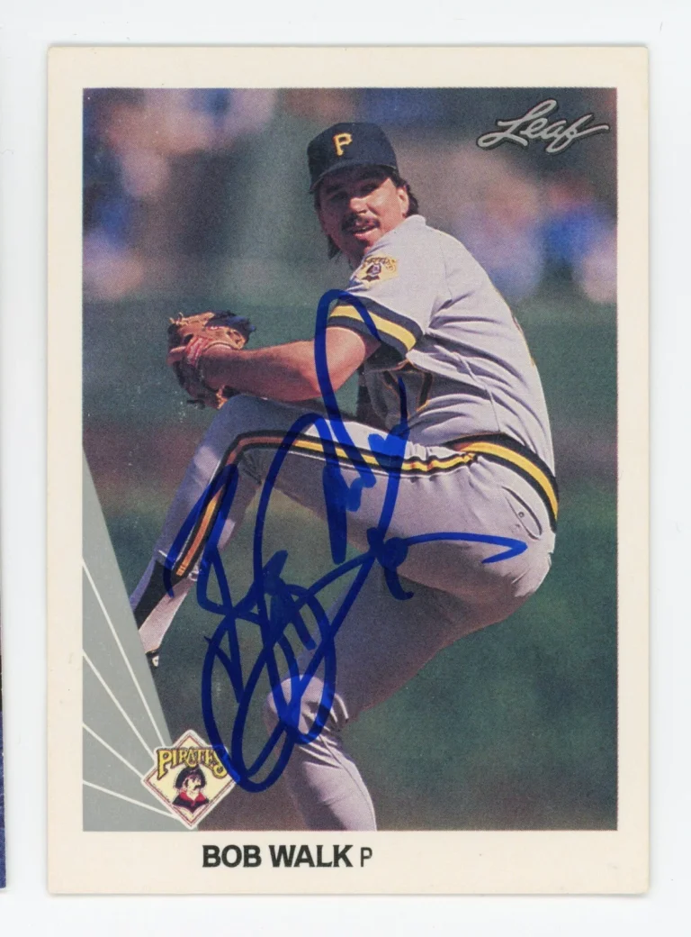 SIGNED BASEBALL CARD AUTO 1990 LEAF BOB WALK PITTSBURGH PIRATES #64