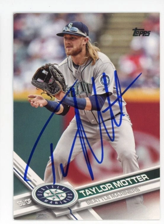 SIGNED BASEBALL CARD AUTO TOPPS 2017 TAYLOR MOTTER SEATTLE MARINERS #US183