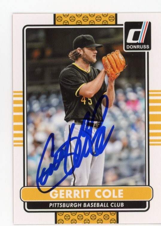 SIGNED BASEBALL CARD AUTO DONRUSS 2015 GARRIT COLE PITTSBURGH PIRATES #144