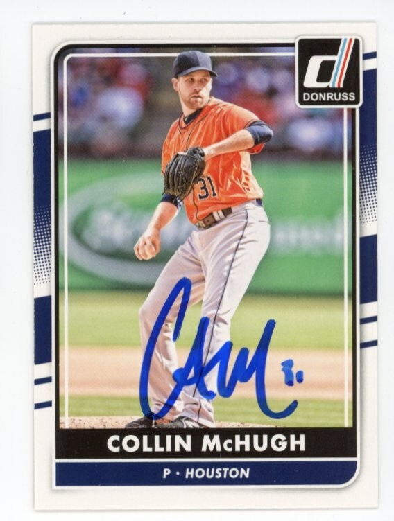 SIGNED BASEBALL CARD AUTO DONRUSS 2016 COLLIN MCHUGH HOUSTON ASTROS PITCHER