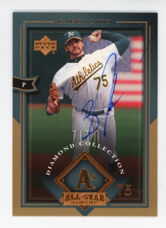 SIGNED BASEBALL CARD AUTO UPPER DECK UD 2004 DC BARRY ZITO OAKLAND A's #62