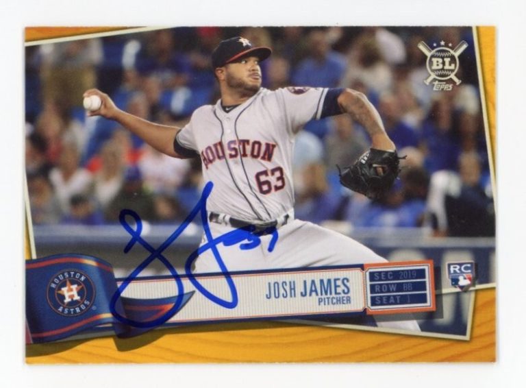 SIGNED BASEBALL CARD AUTO TOPPS 2019 TOPPS BL JOSH JAMES HOUSTON ASTROS #220