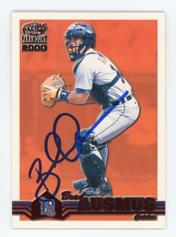 SIGNED BASEBALL CARD AUTO 2000 PACIFIC PARAMOUNT BRAD AUSMUS DETROIT TIGERS #83