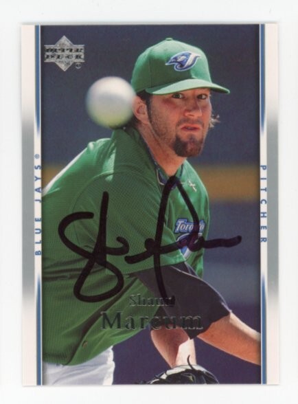 SIGNED BASEBALL CARD AUTO UPPER DECK UD 2007 SHAUN MARCUM TORONTO BLUE JAYS #997