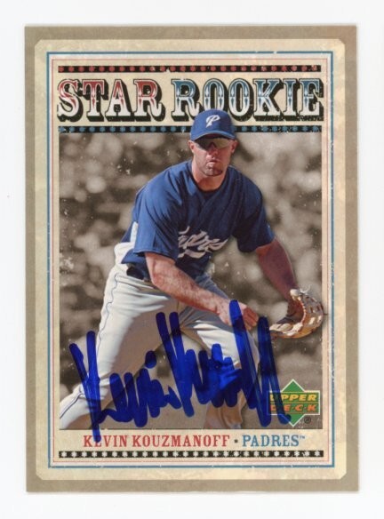 SIGNED BASEBALL CARD AUTO UPPER DECK UD 2007 KEVIN KOUZMANOFF #SR36 SD PADRES