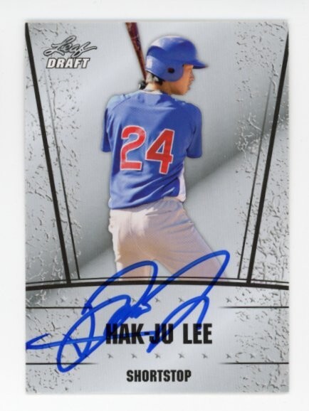 SIGNED BASEBALL CARD AUTO 2011 LEAF DRAFT HAK-JU LEE #45 RC CHICAGO CUBS