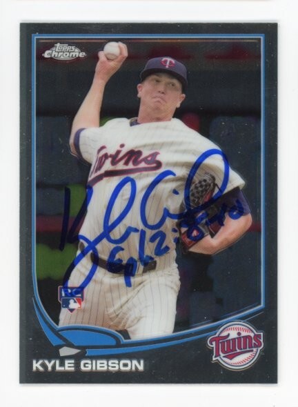 SIGNED BASEBALL CARD AUTO TOPPS CHROME 2013 KYLE GIBSON MINNESOTA TWINS #MB-38