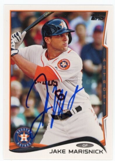 SIGNED BASEBALL CARD AUTO TOPPS 2014 JAKE MARISNICK #US46 HOUSTON ASTROS