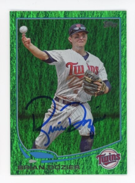 SIGNED BASEBALL CARD AUTO TOPPS 2013 BRIAN DOZIER MINNESOTA TWINS #596 VARIATION