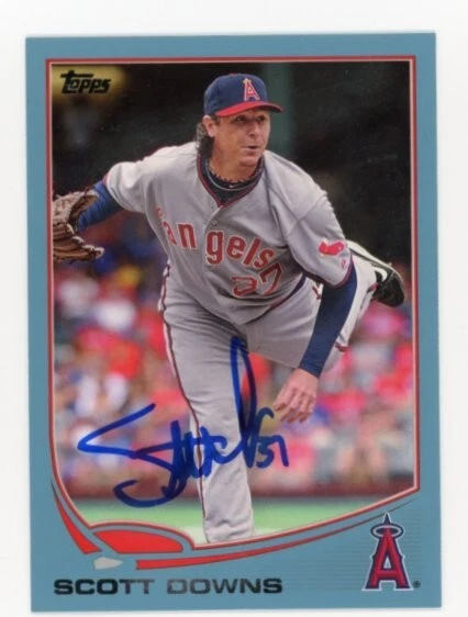 SIGNED BASEBALL CARD AUTO TOPPS 2013 VARIATION SCOTT DOWNS LA ANGELS #200