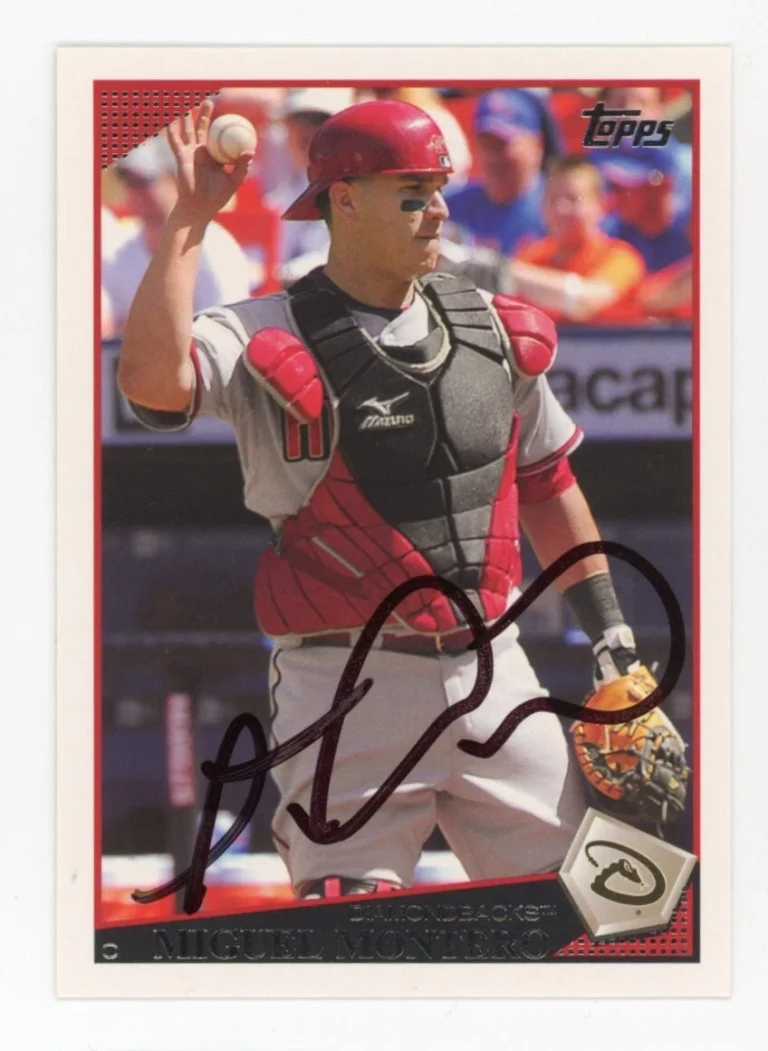 SIGNED BASEBALL CARD AUTO TOPPS 2009 MIGUEL MONTERO ARIZONA DIAMONDBACKS #64
