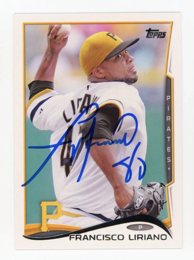 SIGNED BASEBALL CARD AUTO TOPPS 2014 FRANCISCO LIRIANO PITTSBURGH PIRATES #114