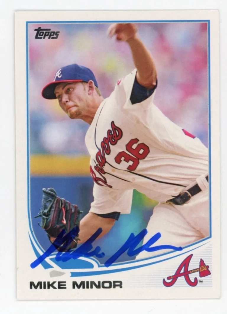 SIGNED BASEBALL CARD AUTO TOPPS 2013 MIKE MINOR #257 ATLANTA BRAVES