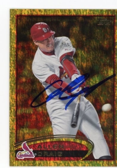 SIGNED BASEBALL CARD AUTO TOPPS 2012 ALLEN CRAIG ST LOUIS CARDINALS #402 SPARKLE