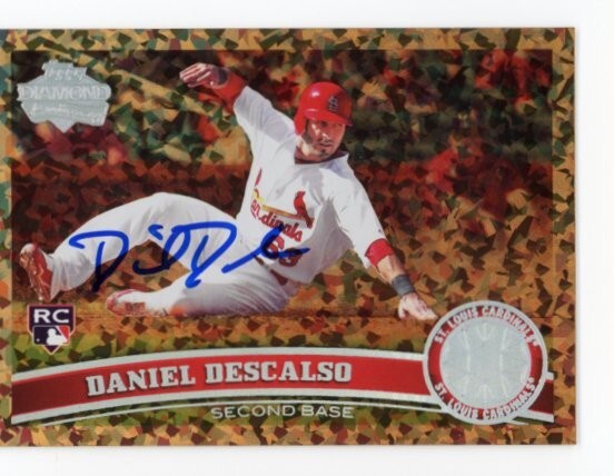SIGNED BASEBALL CARD AUTO TOPPS 2011 DANIEL DESCALSO VARIATION CARDINALS #87 RC