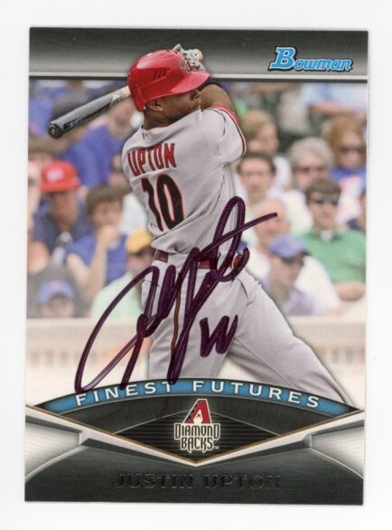 SIGNED BASEBALL CARD AUTO BOWMAN 2011 JUSTIN UPTON DETROIT ARIZONA DIAMONDBACKS