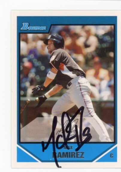 SIGNED BASEBALL CARD AUTO BOWMAN 2007 MAX RAMIREZ #84 FUTURES GAME WORLD TEAM