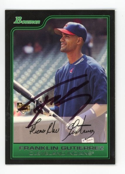 SIGNED BASEBALL CARD AUTO BOWMAN 2006 FRANKLIN GUITIERREZ CLEVELAND INDIANS #51