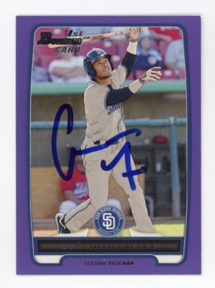 SIGNED BASEBALL CARD AUTO VARIATION BOWMAN 2012 JONATHAN GALVEZ #69 SD PADRES