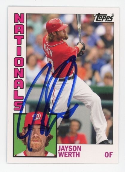 SIGNED BASEBALL CARD AUTO 2012 TOPPS ARCHIVES JAYSON WERTH NATIONALS #162