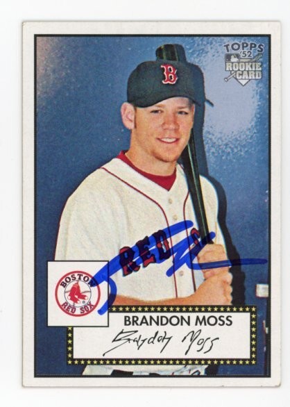 SIGNED BASEBALL CARD AUTO 2007 TOPPS '52 ROOKIES BRANDON MOSS BOSTON RED SOX 204