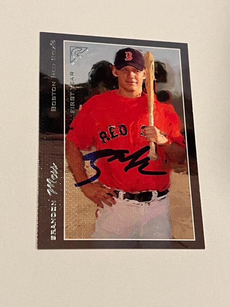 SIGNED BASEBALL CARD AUTO TOPPS GALLERY 2005 BRANDON MOSS BOSTON RED SOX #155
