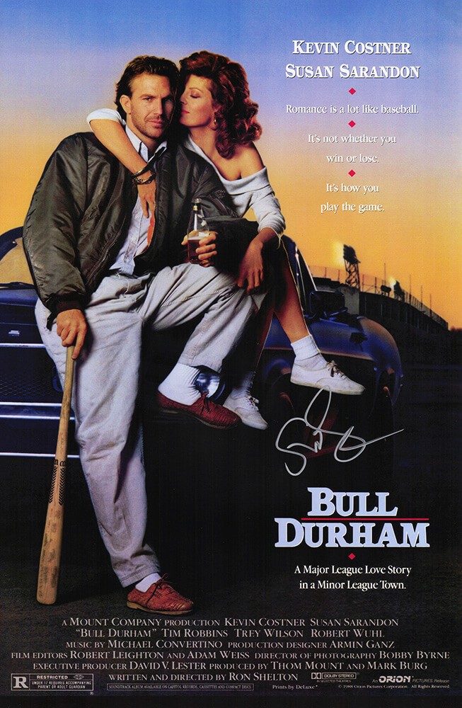 Susan Sarandon Signed Bull Durham 11×17 Movie Poster - (SCHWARTZ COA)