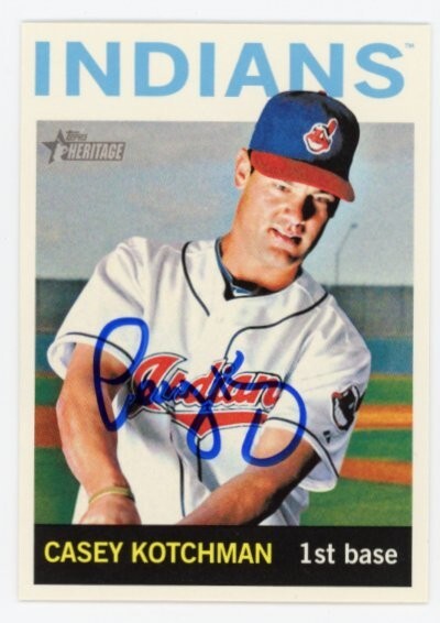 SIGNED BASEBALL CARD AUTO TOPPS 2013 HERITAGE CASEY KOTCHMAN LA ANGELS #358