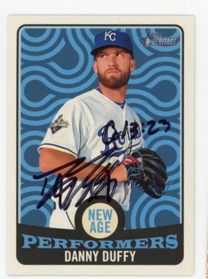 SIGNED BASEBALL CARD AUTO TOPPS 2017 HERITAGE DANNY DUFFY KANSAS CITY ROYALS NAP