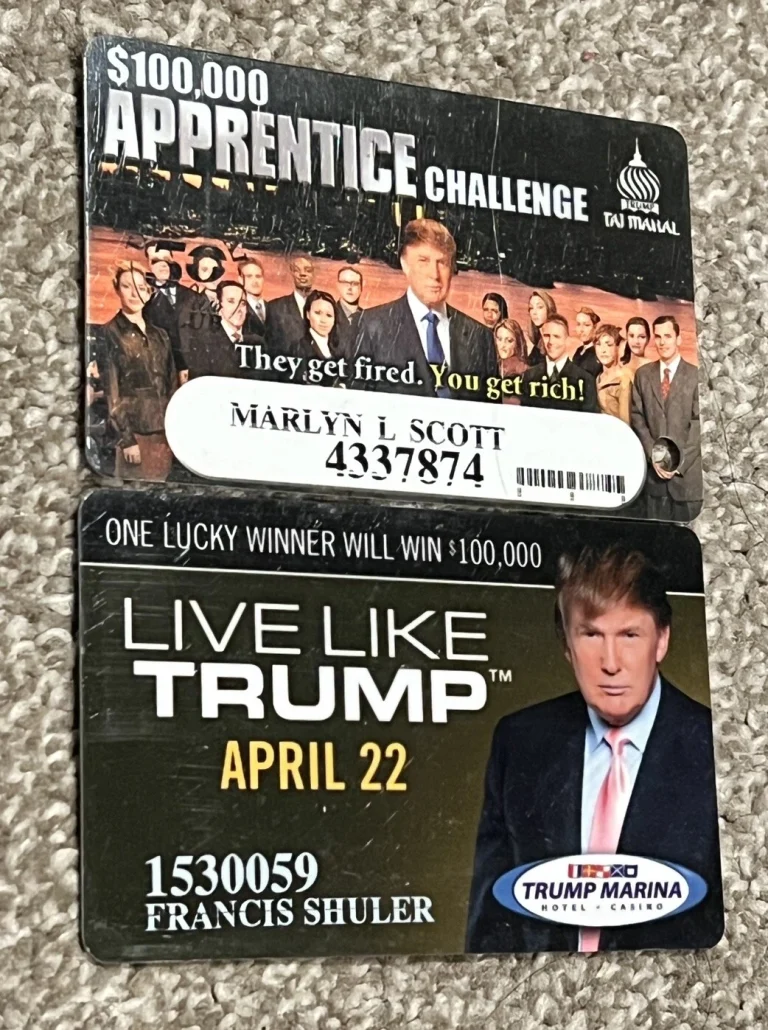 (2) LOT OF PRESIDENT DONALD J. TRUMP TAJ CASINO SLOT CARDS MAGA VTG RARE