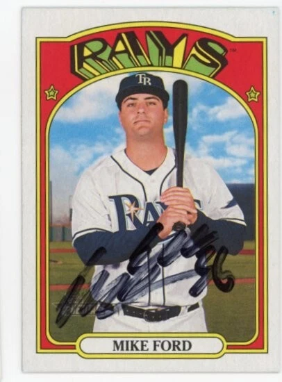 SIGNED BASEBALL CARD AUTO TOPPS 2021 HERITAGE MIKE FORD TAMPA BAY RAYS #560