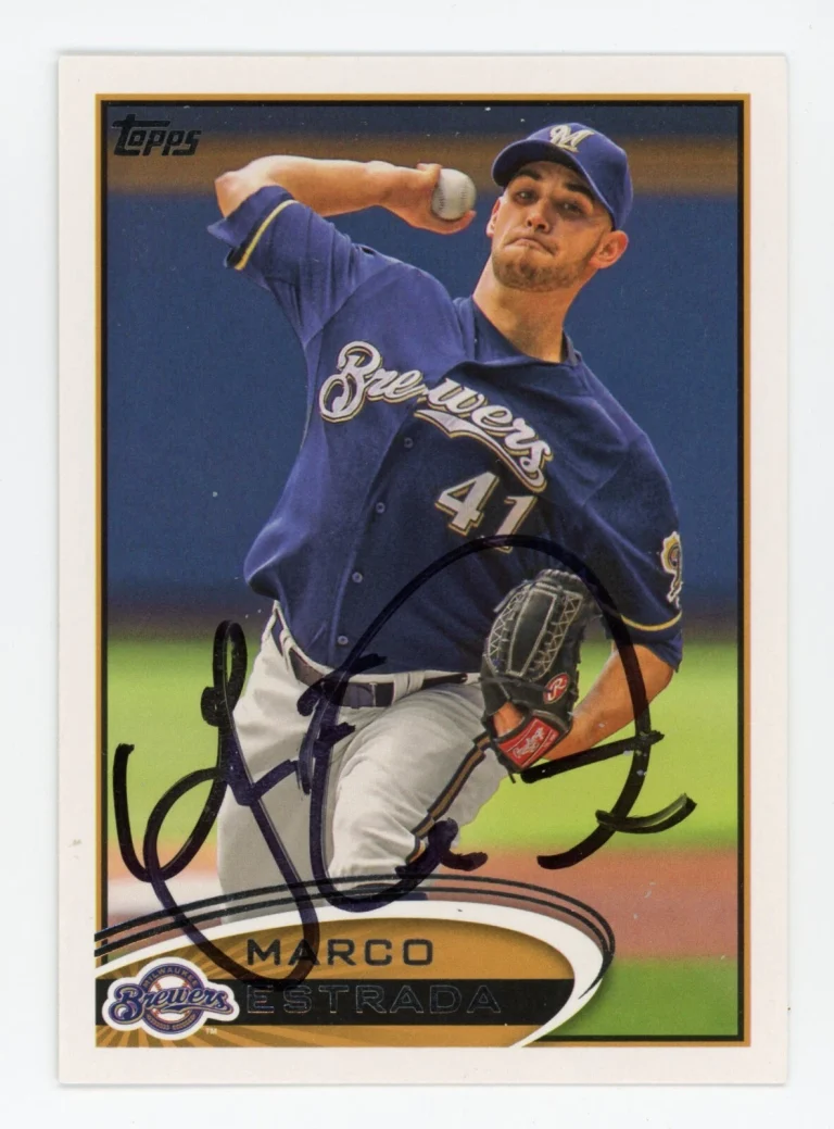 SIGNED BASEBALL CARD AUTO TOPPS 2012 MARCO ESTRADA MILWAUKEE BREWERS #US317