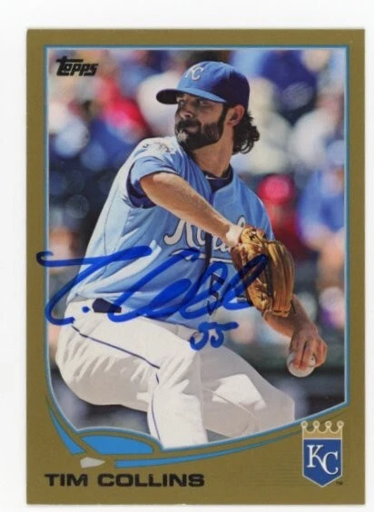SIGNED BASEBALL CARD AUTO TOPPS 2013 KANSAS CITY ROYALS TIM COLLINS #US40 GOLD