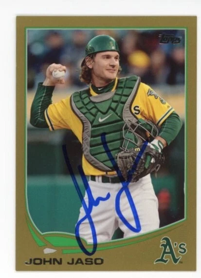 SIGNED BASEBALL CARD AUTO TOPPS 2013 OAKLAND A's JOHN JASO #US139 GOLD /2013