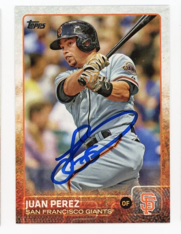 SIGNED BASEBALL CARD AUTO TOPPS 2015 SAN FRANCISCO GIANTS JUAN PEREZ #475