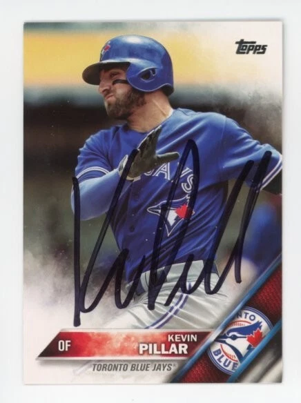 SIGNED BASEBALL CARD AUTO TOPPS 2016 TORONTO BLUE JAYS KEVIN PILLAR #182