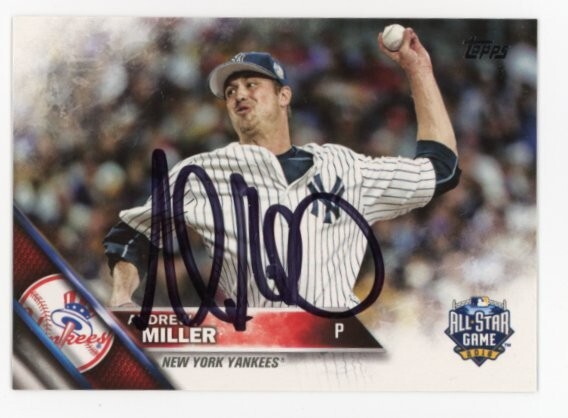 SIGNED BASEBALL CARD AUTO TOPPS 2016 NEW YORK YANKEES ANDREW MILLER #US181 ASG