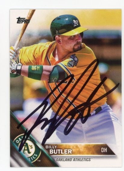 SIGNED BASEBALL CARD AUTO TOPPS 2016 OAKLAND A's BILLY BUTLER #17 ATHLETICS