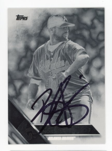 SIGNED BASEBALL CARD AUTO TOPPS 2016 ATLANTA BRAVES BUD NORRIS #370 VARIATION