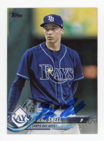 SIGNED BASEBALL CARD AUTO TOPPS 2018 TAMPA BAY RAYS BLAKE SNELL #489