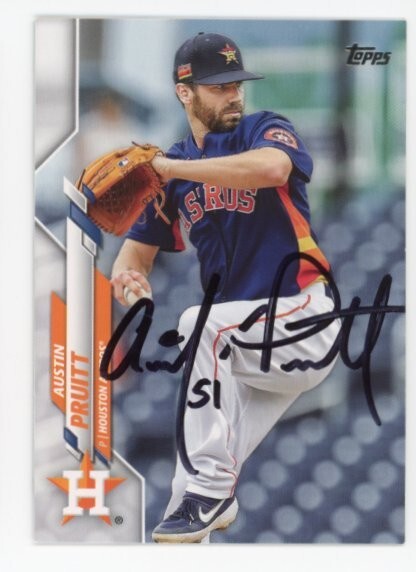 SIGNED BASEBALL CARD AUTO TOPPS 2020 HOUSTON ASTROS AUSTIN PRUITT #U203