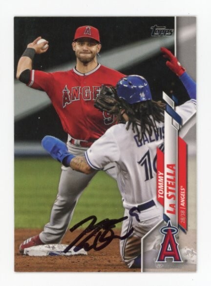 SIGNED BASEBALL CARD AUTO TOPPS 2020 TOMMY LA STELLA LOS ANGELES LA ANGELS #151