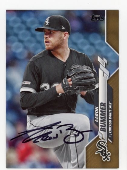 SIGNED BASEBALL CARD AUTO TOPPS 2020 CHICAGO WHITE SOX AARON BUMMER #U12 GOLD