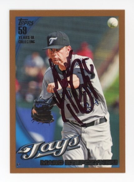 SIGNED BASEBALL CARD AUTO TOPPS MARC RZEPCZYNSKI BLUE JAYS 2010 COPPER /399