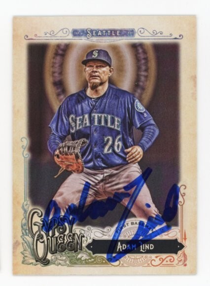 SIGNED BASEBALL CARD AUTO TOPPS GYPSY QUEEN 2017 ADAM LIND MARINERS #297