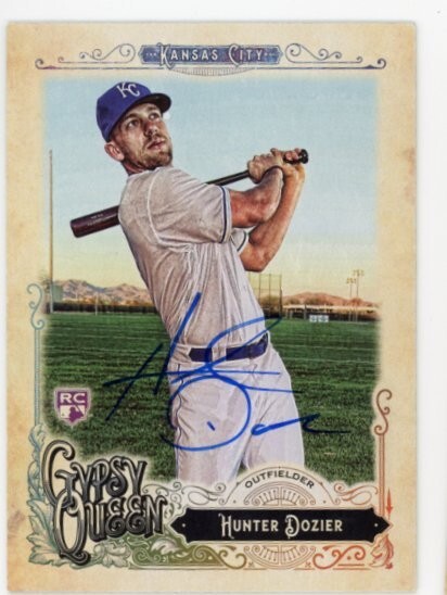 SIGNED BASEBALL CARD AUTO TOPPS GYPSY QUEEN 2017 HUNTER DOZIER #106 KC ROYALS RC